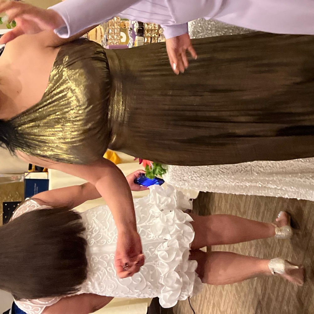 shein gold dress